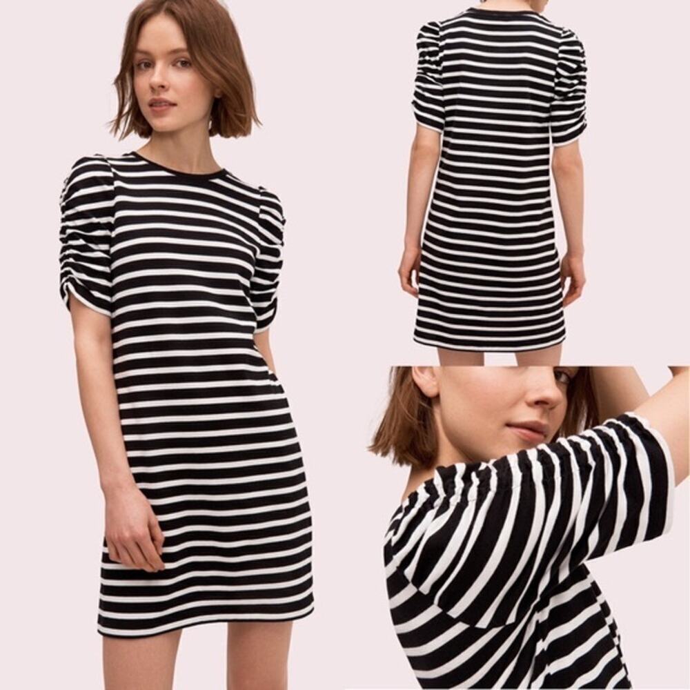 Kate Spade New York Sailing Stripe Ruched Sleeve T Shirt Dress Size XS
